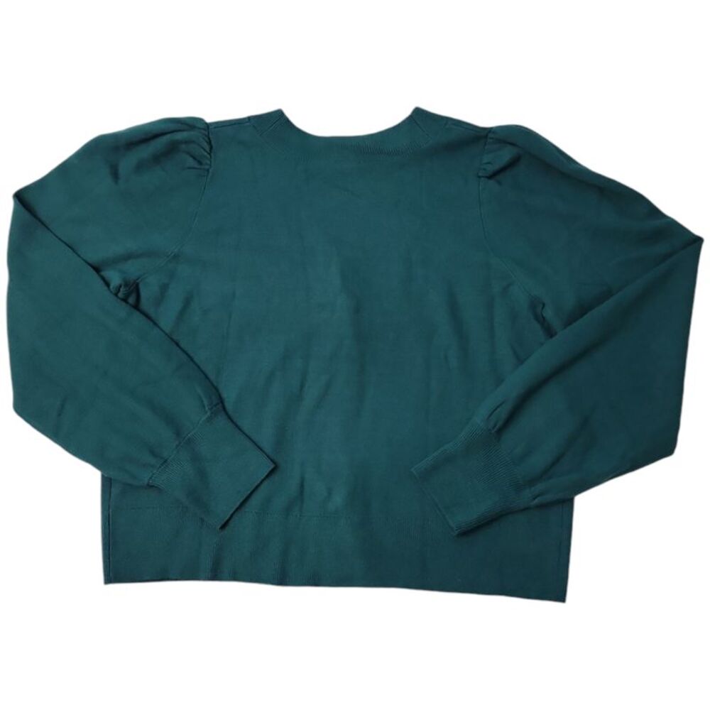 Express Women's V Neck Cropped Bow Button Cozy Knit Cardigan - Junebug - Picture 2 of 2